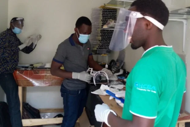 People wearing PPE