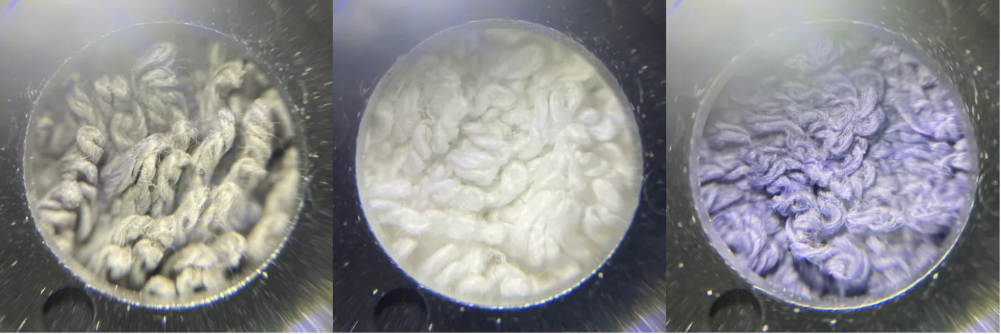 Towel fabrics under a clip-on phone magnifier